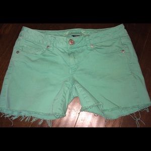 teal shorts